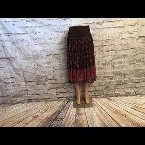 Brown/Flower Maxi Skirt